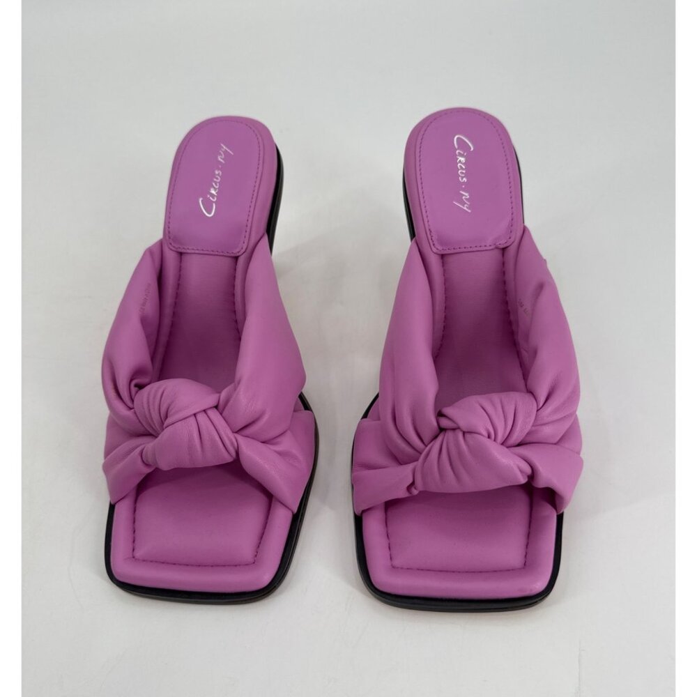 Circus Ny Sam Edelman Heeled Sandals Sim Fiji Flower Bow Pink Us 9 Slip On - Picture 3 of 10